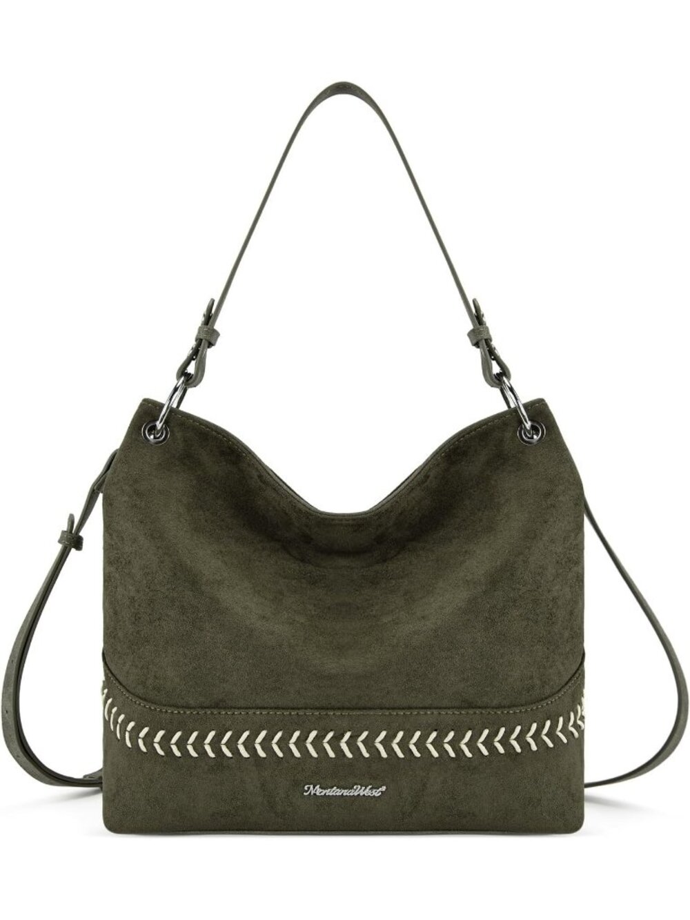 Women's Green Vegan Leather Tote Satchel Handbag Top Handle Crossbody Bag